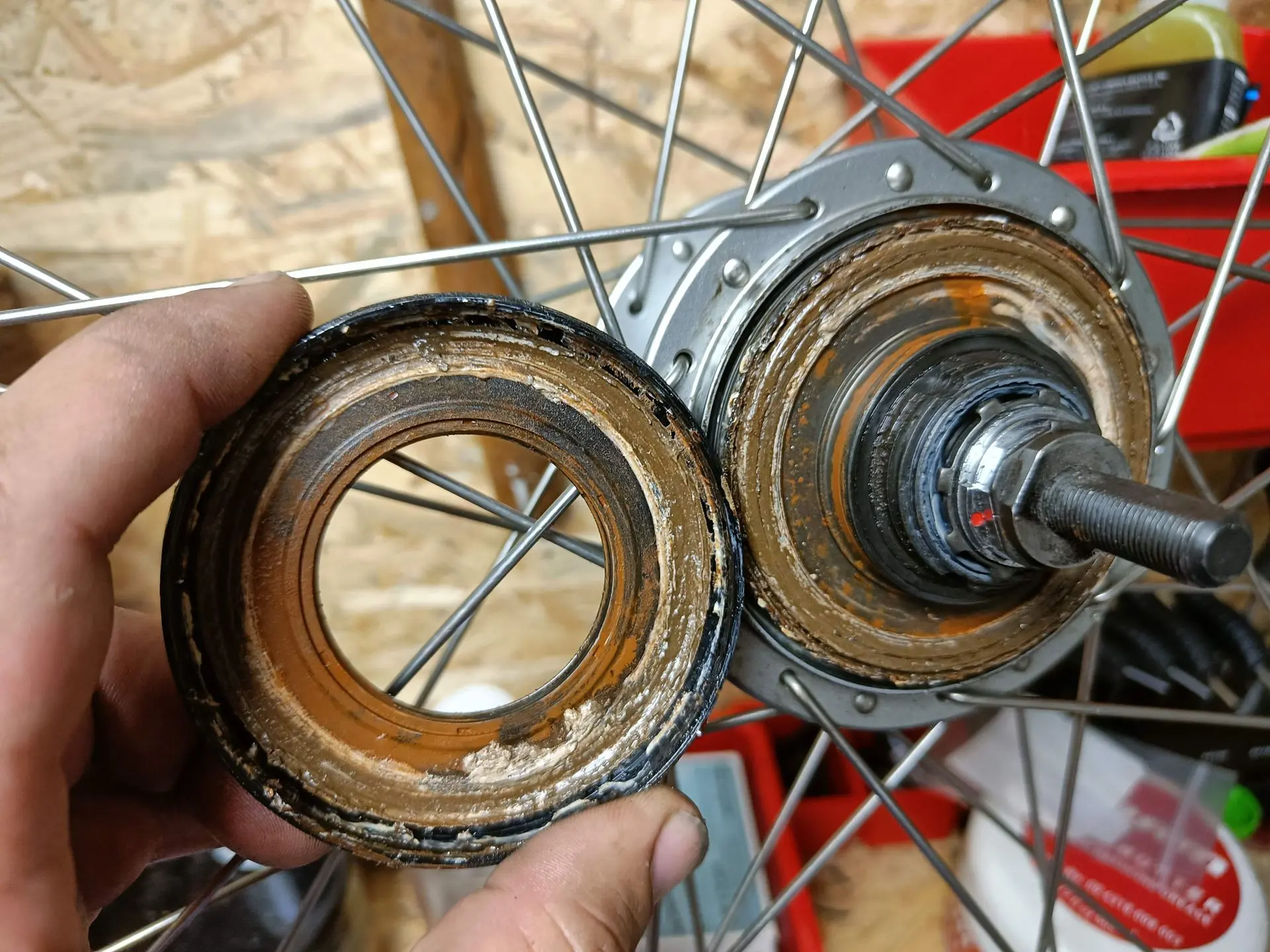 Roulement interne rouillé