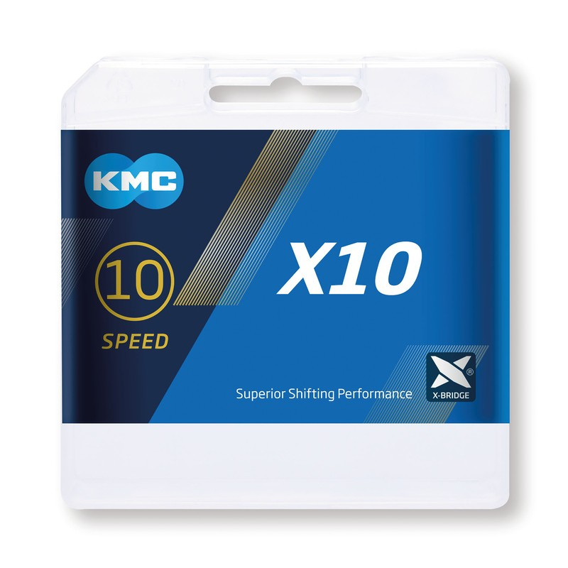 [KMC-X10-G] KMC Chaîne X10 114 Maillons 10V Gris